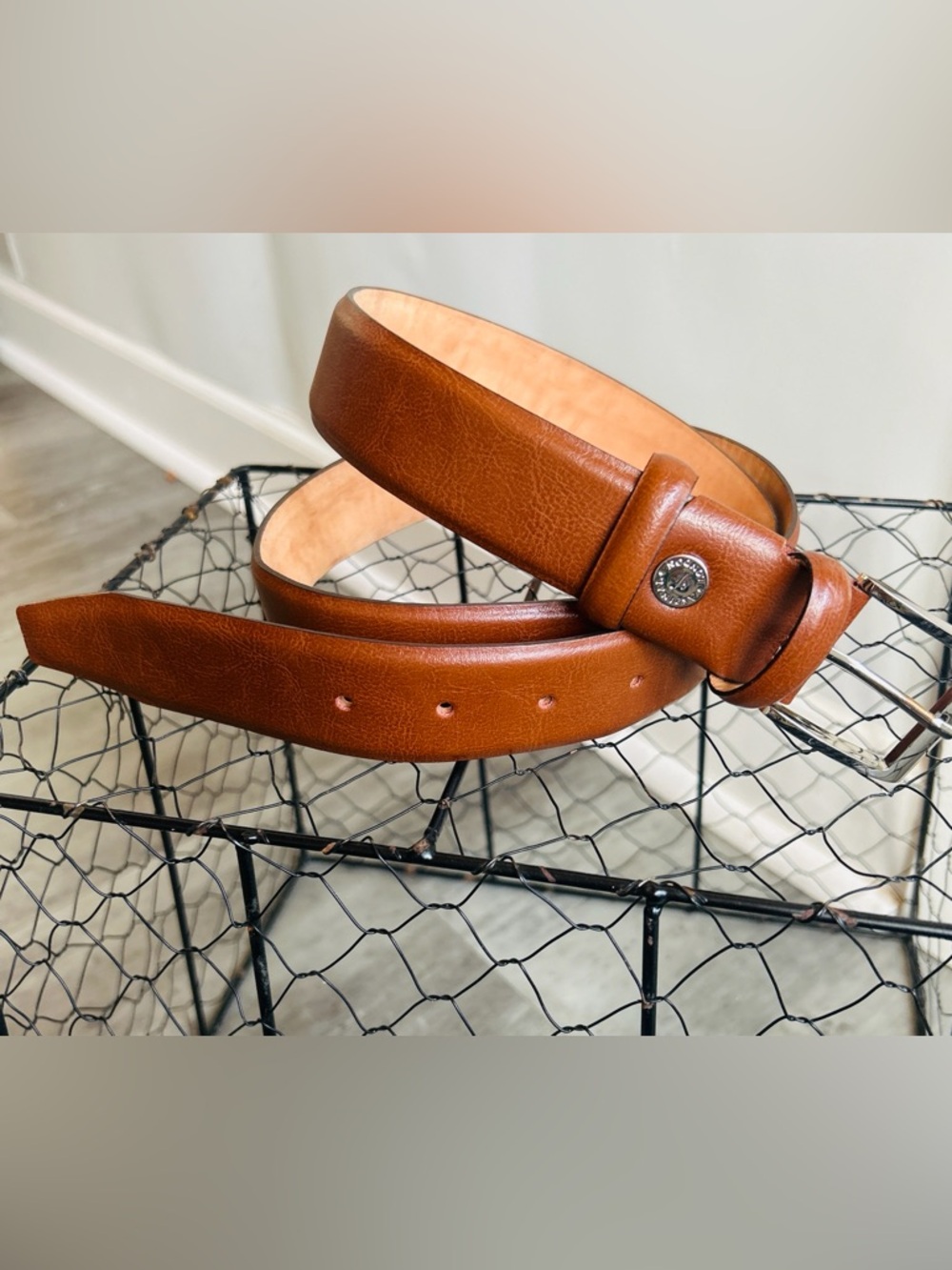 Aspinal of London Brown Leather Belt Mens S Classic Dress Casual Quiet Luxury - Picture 4 of 12